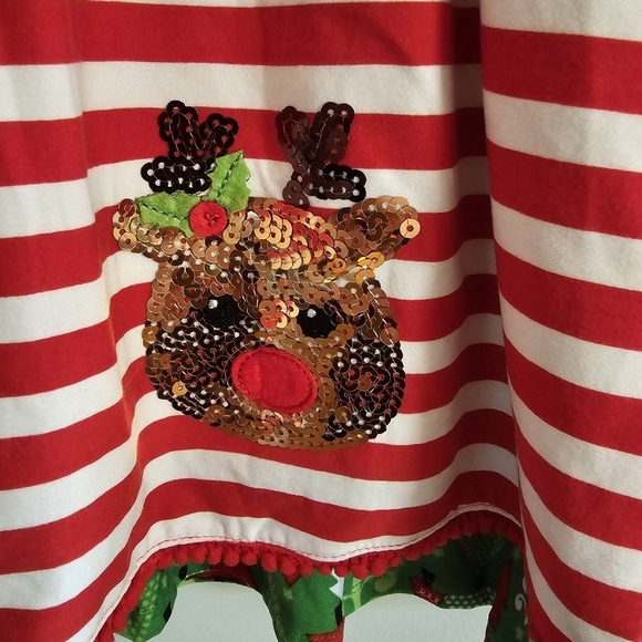 New Rare Editions Girls  "CHRISTMAS REINDEER & TREE" 2Piece Set Size 4T - Picture 4 of 9
